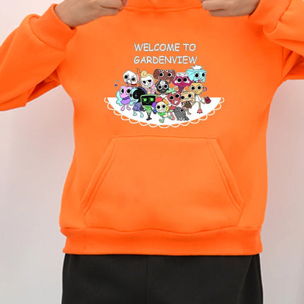 Kawaii Autumn hoodies Dandys World anime hoodie  Fleece Sweatshirt Cartoon Pullover boys jacket  y2k sudadera kids clothes girls