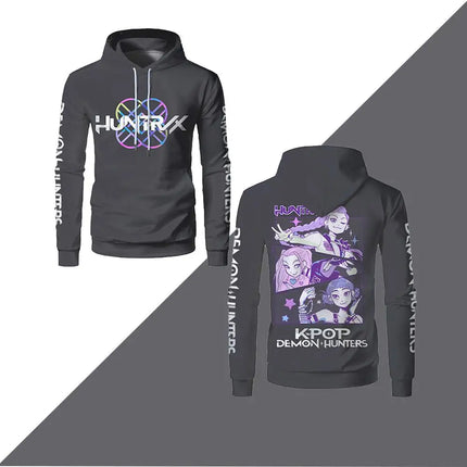 Hot Selling KPop Demon Hunter Pattern Hoodie Spring And Autumn Fashion Men And Women Loose Sweatshirt Long Sleeve Sweatshirt