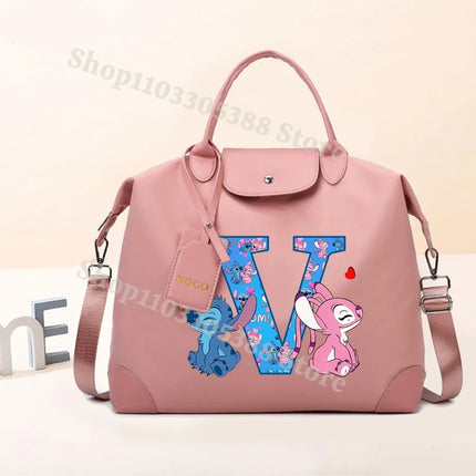 Disney Stitch High-capacity Luggage Bag for Women Anime Fashion Crossbody Bags Fashion Travel Portable Simple Tote-bag Gifts