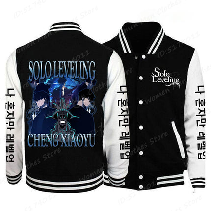 Solo Leveling Sung Jinwoo Print Baseball Jacket Men Women Fashion Street Style Coat Tops Anime Solo Leveling Anime Jacket