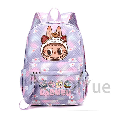 Cute Cartoon Backpack Teenager Girl Zimomo Knapsack Mokoko Charm Junior Student Casual Commute Back To School Waterproof Bags