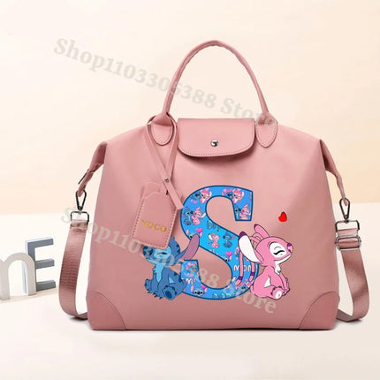 Disney Stitch High-capacity Luggage Bag for Women Anime Fashion Crossbody Bags Fashion Travel Portable Simple Tote-bag Gifts