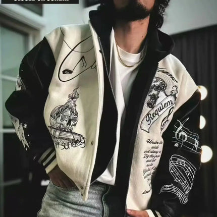 Embroidery Varsity Jacket Men PU Leather Sleeves Oversized Bomber Jackets Women Baseball Coats Streetwear Men Clothing