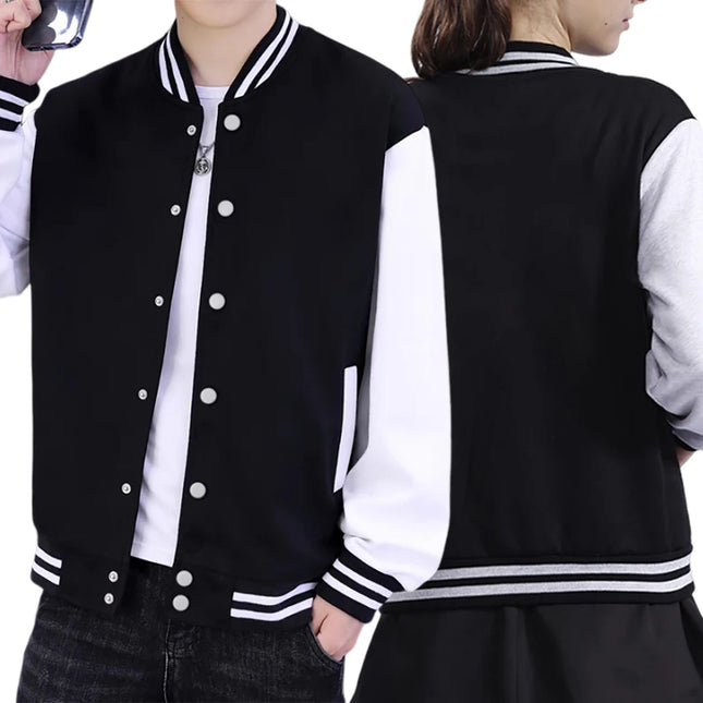 Black White Jacket Coats 5XL Loose Oversized Clothes Casual Men Women Baseball Clothes Couple Street Coat Warm Fleece Jackets