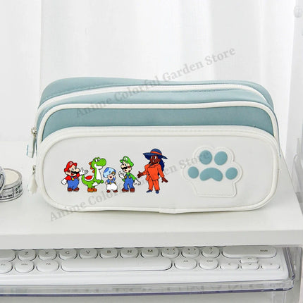 Super Mario Dog Claw Large Capacity Pencil Case Anime Cartoon Fashion Stationery Storage Bags Boys Girls Cute Pen Box Gifts