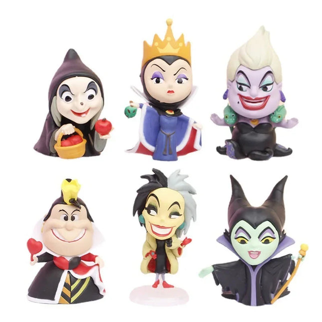 6pcs/set Disney Maleficent PVC Action Figure Dolls Villains Series Evil Queen Model Car Ornament Kids Toys Cake Decoration Gifts