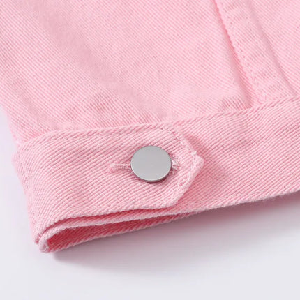 Pure Color Women's Denim Jacket Single-breasted Lapel Coat Fashion Casual Tops Green Black Red Blue Outerwear Female Overcoat