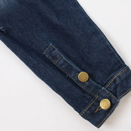 Women Jeans Jackets Spring Summer Ripped Denim Vintage Casual Denim Jacket Long Sleeve Female Chic Coat Streetwear 2024