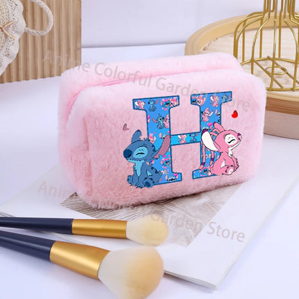 Disney Stitch Plush Cosmetic Bag for Women Anime Cartoon Fashion Makeup Pouch Girls Cosmetics Storage Bags Washing Handbag Gifts