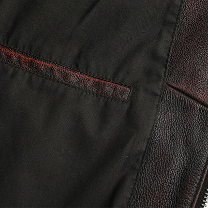 Copersian Men's Genuine Leather Jacket Natural Cowhide Hunting Jacket  Retro Motorcycle Jacket Spring Autumn Mens Clothes