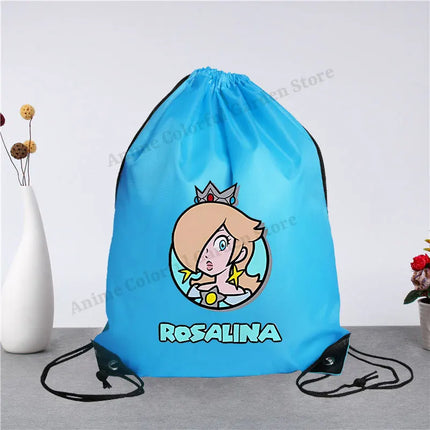 Super Mario Drawstring Bag for Men Women Anime Cartoon Portable Shopping Bags Fashion Simple Handbag Fitness Yoga Storage Pouch