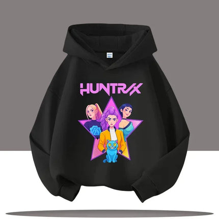 KPop Demon Hunters Hoodies Baby Girl Boy Clothes Fashion Casual Hooded Sweatshirts K-Pop Demon Hunters Pullover Kids Outfits Gif