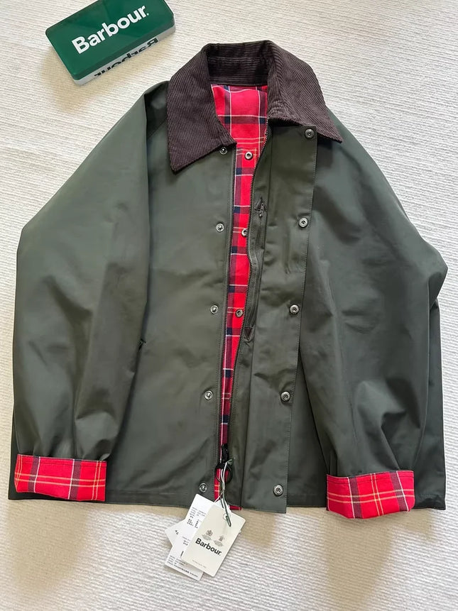 B@r Reversible Jacket Unwaxed Short Green