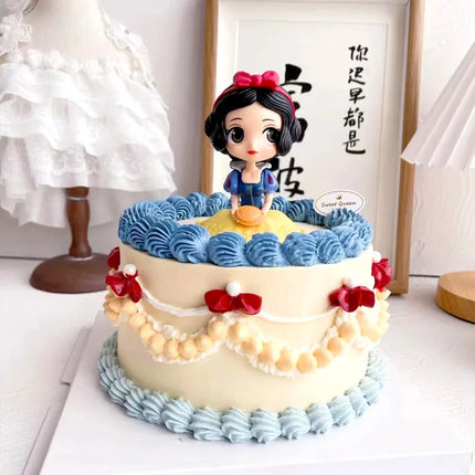 10cm Q Posket Princess Tiana Snow White Rapunzel Ariel Cinderella Belle Mermaid PVC Action Figures Model Toys Kid Gift