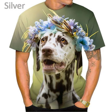 2022 Animal Dalmatian 3D Men's T-Shirt Fashion Dog Cute Aalmatian Shiba Inu Unisex Casual Streetwear Shirt