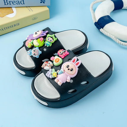 Popular  Labubu  Fruit Versatile  Eva Slippers Fashionable Double Soft-Soled Non-Slip Sandals