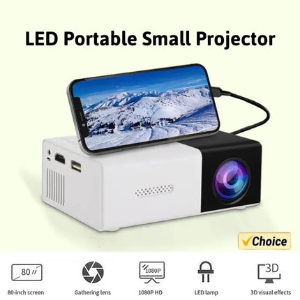 YG300 Projector Smart Home Theater HD Projector Portable Projector Mini Projector Mobile Phone Projection 1080 Outdoor Projecton