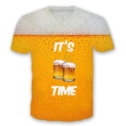 Funny Bubble Beer 3D Printed T Shirt For Men Fashion Graphs T-shirt Summer Gym Sports Short Sleeve Tees Quick-drying Women Tops