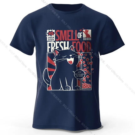 Men's Rabbit Printed T-Shirt 100% Organic Cotton Relaxed Fit Hand Painted Design Tee for Adults Quirky Fashion