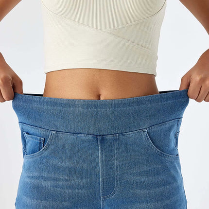 Women Baggy Jeans Streetwear High Waist Wide Leg Denim Pants Retro Elastic Waist Blue Loose Female Trousers