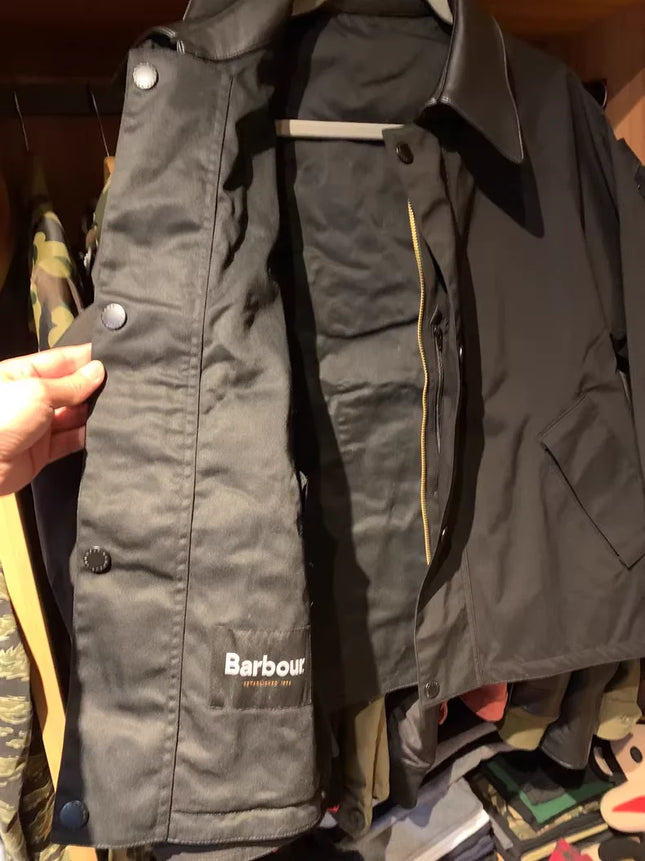 B@r ADAM ET ROPE Windproof And Waterproof Reversible Unwaxed Leather Collar Jacket Unisex