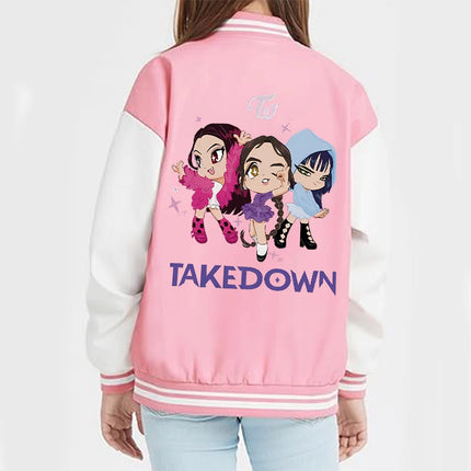 K-pop Demon Hunters Baseball Uniform for Children Anime Cartoon Fashion Jacket Boys Girls Spring Autumn Sweet Coat Kids Clothes