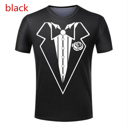New Fashion Tuxedo Funny Men T Shirts Sports Tees 3D Print Tshirts Casual T-shirt Man Clothing Plus Size Short Sleeve