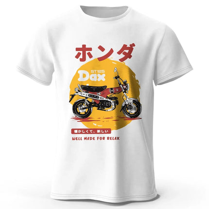 Retro Bike Art T-Shirt 100% Premium Cotton Slim Fit Hand Painted Motorcycle Graphic Tee for Riding Enthusiasts