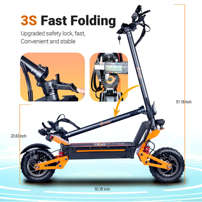 TOURSOR X5 Adult Electric Scooter 2500W*2 Dual Motor Electric Scooter 52V 26AH 11-inch Road Tires City Electric Scooter