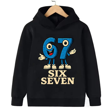67 Six Seven Hoodies Clothing Italian Brainrot Sweatshirt Children Korean Tops Steal A BrainRot Cartoon Girls Boy Hooded Girls