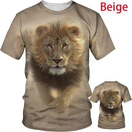 Cool Lion Tiger 3D Printed Couple T-shirt Unisex Summer Fashion Animal Short Tops