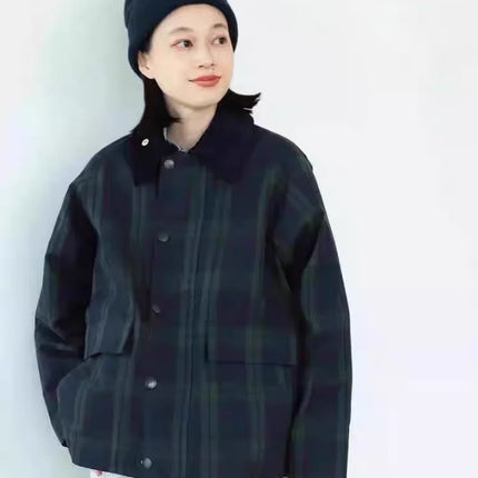 B@r Green Plaid Jacket