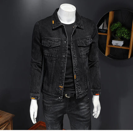 The Main Promotion of New Explosive Top Coat Spring and Autumn New Men's Trend with Popular Solid Color Denim Jacket Clothing
