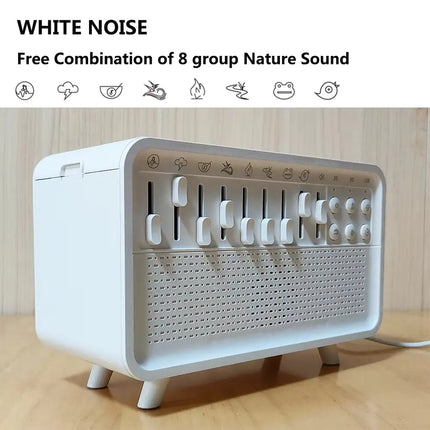 LED White Noise Speaker with 8 Nature Sound Portable BT Speaker Auto-Off Aroma Diffuser Sleep Aid Night Light Humidifier Machine