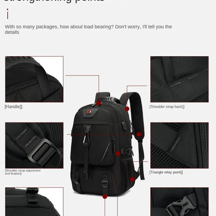 15.6/17.3" Travel Backpack Men Business Backpack School Expandable USB Bag Large Capacity Laptop Waterproof Fashion Backpack