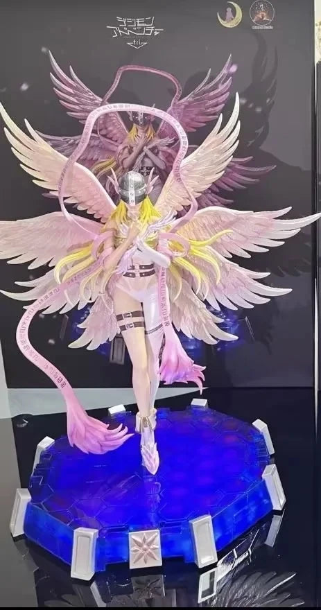 28cm Anime Digimon Adventure Figures Angewomon Angemon LED Action Figurines PVC Statue Model Collection Doll Toys Children Gift