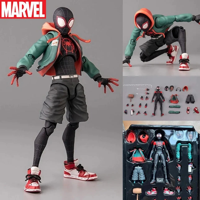 Anime Marvel Spider Into The Man Spider Verse Miles Peter Sv Action  Morales Action Figure Pvc Model Spiderman Figure Toy Gift