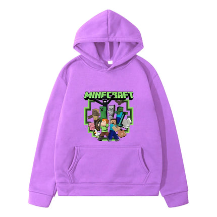 Minecraft print anime hoodie Fleece sweatshirt boy Autumn pullover Kawaii hoodies Cartoon jacket y2k sudadera kids clothes girls