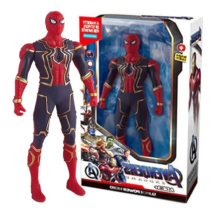 New Marvel Spiderman Hulk Ironman Anime Action Figure Toy Christmas Gift Pvc Movable Joints Luminous Doll Collection Model Toys