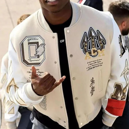 Fashion Embroidered Varsity Jacket Men Streetwear Bomber Jacket Baseball Coat Streetwear Men Clothing Oversized Coats