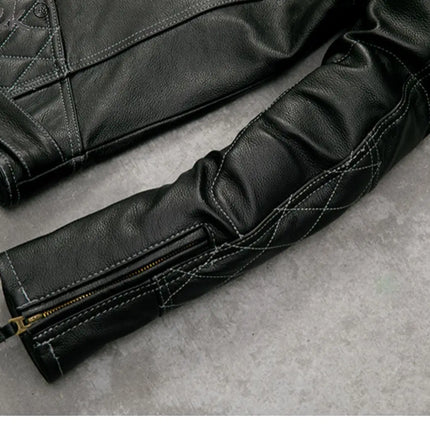 Tcyeek Genuine Leather Jacket Men Top Layer Cowhide Coats Spring Autumn Leather Coat Mens Moto & Biker Jackets Jaqueta Masculina