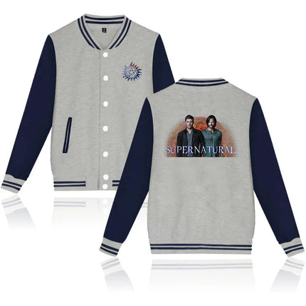 Supernatural Winchester Sam Dean Baseball Jacket Men Women Jacket Harajuku Baseball Jacket Boys Girls Sweatshirts Jackets