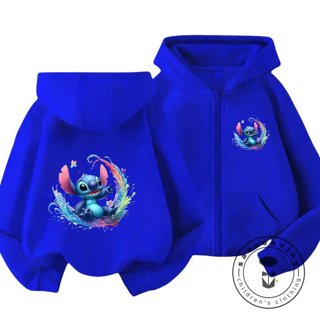 Children's Clothing Stitch Cartoon Hoodie+pant Boys Girls Casual Long Sleeved Sweatshirts 2 13 Years Old Kids Casual TOPS