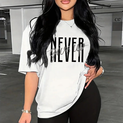 Summer Women's Casual Loose Short Sleeved T-Shirt Fashion Hip Hop Harajuku Tshirts Ladies Oversized O-Neck TShirt Streetwear Tee