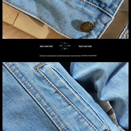 Blue Men's Denim Jacket, Single-breasted Lapel Coat, Fashionable Casual Tops, Black and Light Blue Can Be Selected,M-5XL