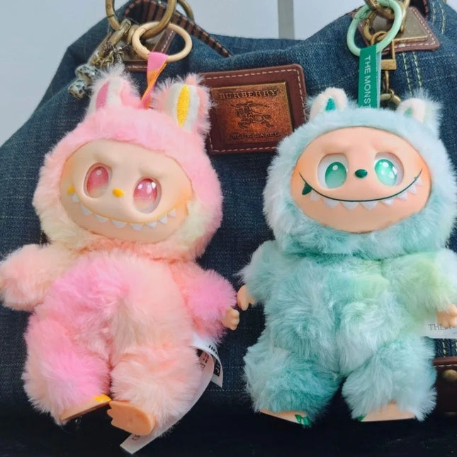 BANDAI/Labub# V3/ In stock Macaron 3rd Gen Vinyl Doll Keychain Pendant Collectible Toy Gift for Adults Kids High Energy Series