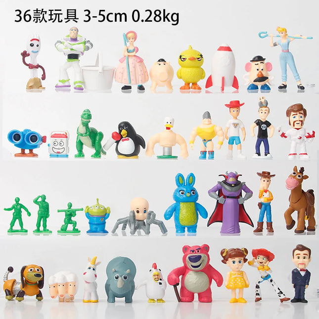 36Pcs/Set Movie Cartoon Toy Story Woody Buzz Lightyear Forky Ducky Bunny Action Figure Dolls Kids Children Gift