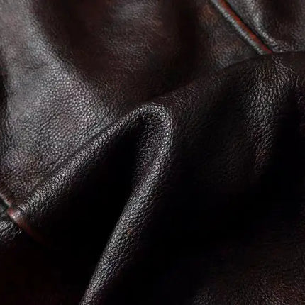 Vintage Black Brown Real Cowhide Genuine Leather Jacket Real Fur Men's Leather Jacket Bomber Men Leather Jacket Motorcycle Coat