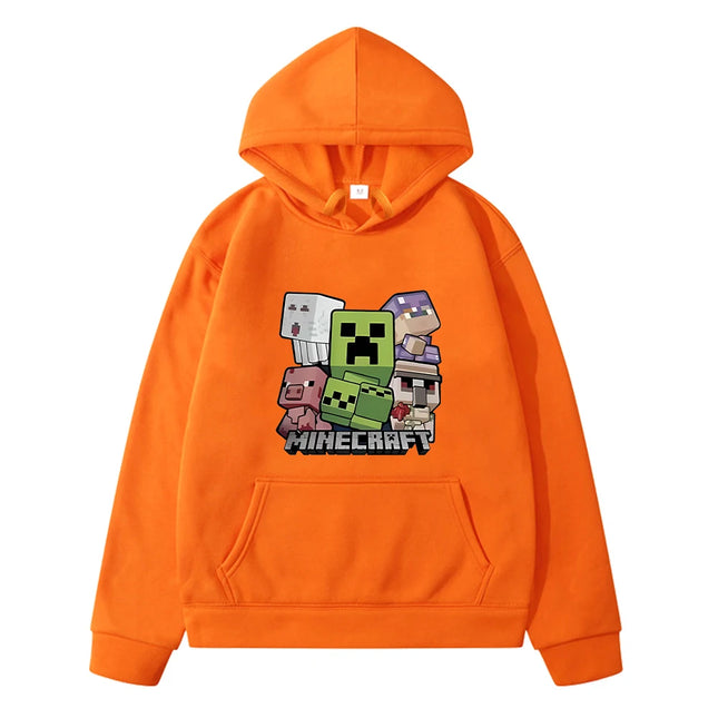 Minecraft print anime hoodie Fleece sweatshirt boy pullover Cartoon Autumn jacket Kawaii hoodies y2k sudadera kids clothes girls