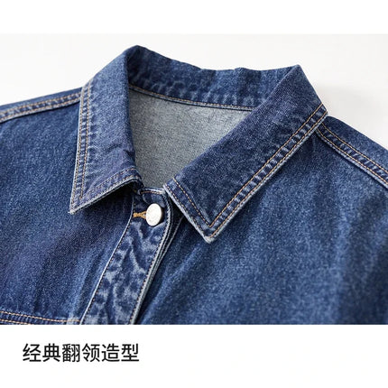SENTUBILA Embroidery Cotton Denim Jackets for Women 2025 Spring Casual Short Denim Coat Female Long Sleeve Outerwear W43W56028